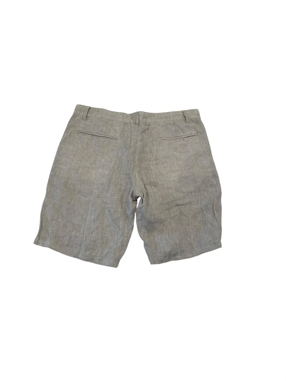H&M New NWT Light Gray Linen 100%  Flat Front Shorts 34 R